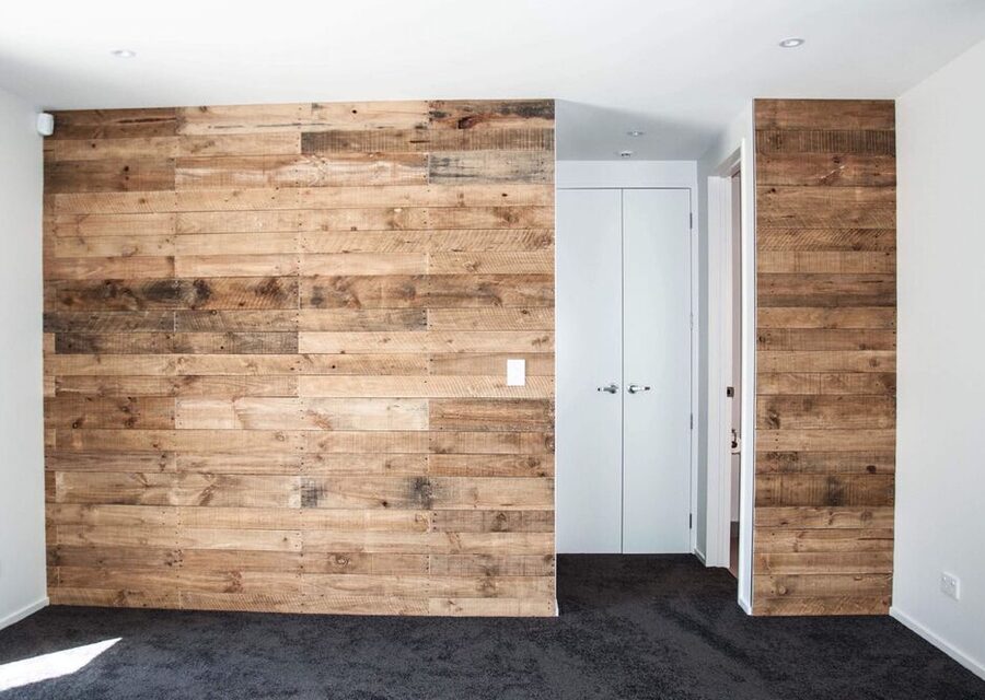 Reclaimed timber feature wall interior